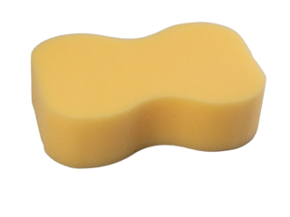 Yellow cleaning sponge for washing isolated on a transparent background