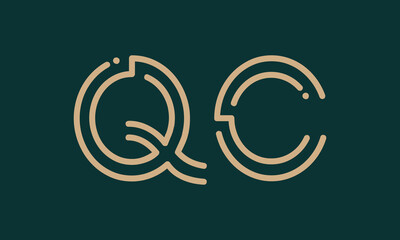 QC Q qc initial logo | initial based abstract modern minimal creative logo, vector template image. luxury logotype logo, real estate homie logo. typography logo. initials logo