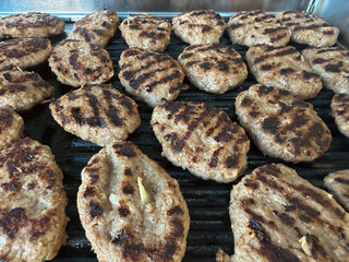 meatballs on the bbq, Grilled beef on the barbecue, Barbeque