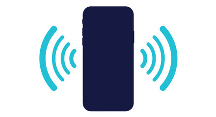 Smartphone emitting sound waves a visual representation of audio output