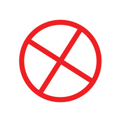 Fototapeta premium Red prohibition sign simple vector illustration isolated on white background for user interface and graphic design
