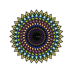 Intricate colorful mandala flower design geometric pattern abstract art