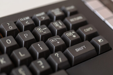 Classic keyboard macro, perfect for use in digital transformation, software design, or computing history projects.