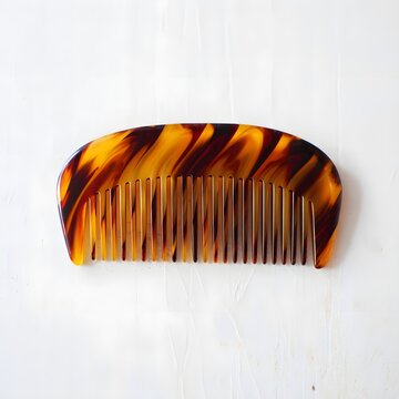 Tortoise Shell Comb on White Background