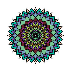 Colorful intricate mandala art for meditation and relaxation unique design