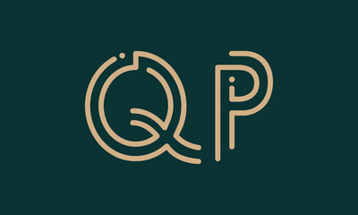 Obraz premium QP Q qp initial logo | initial based abstract modern minimal creative logo, vector template image. luxury logotype logo, real estate homie logo. typography logo. initials logo
