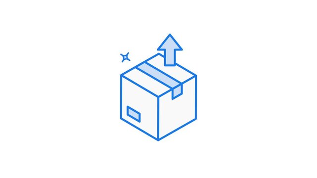 Export Package Icon Animated Video With White Background