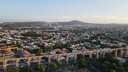 An aerial view of Queretaro City, Mexico. Drone photo 