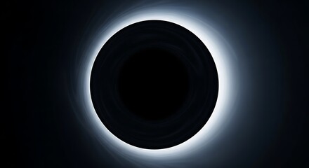 Deep space black hole with glowing accretion disk light effect