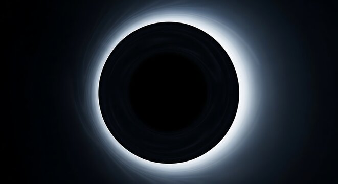 Deep space black hole with glowing accretion disk light effect