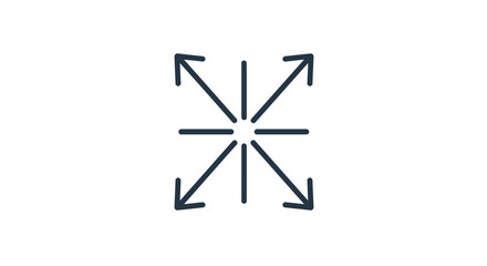 Simple graphic design of blue arrows radiating from a central point