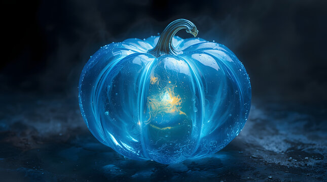 Sphere tomatoes in water and pumpkin on black for abstract planet science