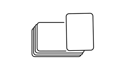 Stack of blank rectangular cards with one card slightly offset, ready for use.