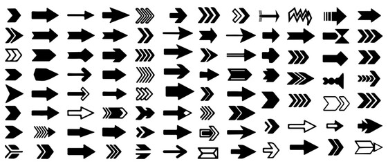 Black Arrow icon collection – Interface and Infographic Design Elements