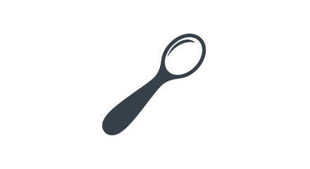 A simple, isolated illustration of a dark gray spoon against a white background.