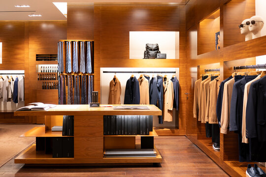 Clothing displayed at Zegna boutique in IFC Mall