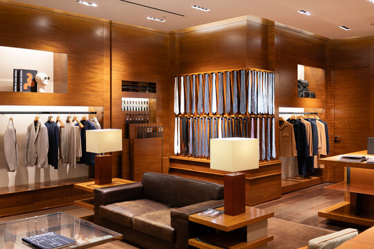 Clothing displayed at Zegna boutique in IFC Mall