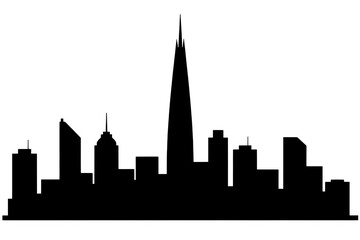 Obraz premium City skyline silhouette isolated on transparent background