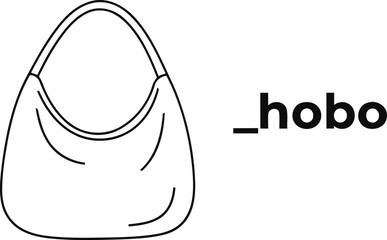 Simple line drawing of a hobo handbag 