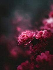 Vibrant Roses in Bloom: A close-up shot captures the delicate beauty of a cluster of vibrant pink roses in full bloom.