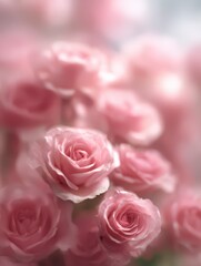 Blossoming Elegance: Soft-hued roses create a dreamy, romantic scene, their delicate petals whispering tales of love and serenity.