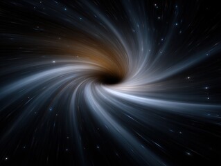 Fototapeta premium A depiction of a black hole in space with swirling energy