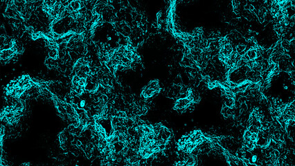 Dark Abstract Cosmic Texture Background — Deep Black and Teal Tones Blend in a Subtle Nebula-Like Pattern with Swirling Energy. Mysterious Digital Artwork Evokes Space, Depth.