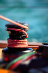 red sheet, winching on a yacht