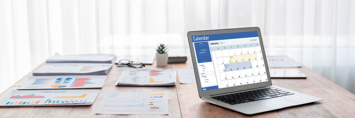 Calendar on computer software application for schedule planning for personal organizer and online...