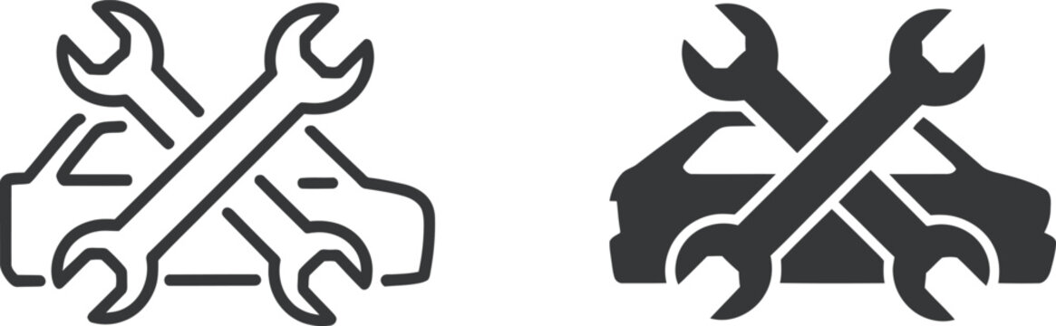 Car Repair Wrench Spanner Auto Service Garage Icon Vector illustration 