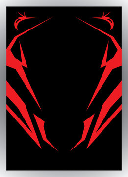 Abstract red tribal flames on a black background