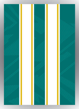 Teal and white vertical stripes with thin gold accents