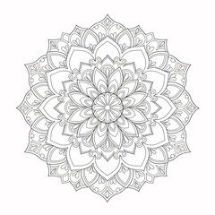 Mandala Coloring Page Clean Line Art