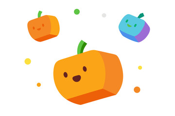 Floating pumpkin illustration