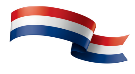 Illustration of the national flag of the netherlands waving isolated on transparent background