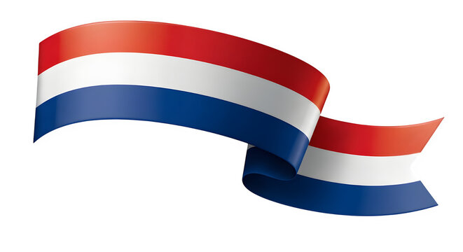 Illustration of the national flag of the netherlands waving isolated on transparent background