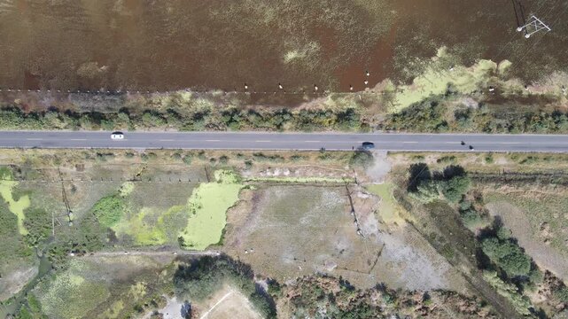 Aerial Drone View, Janitzio town, Michoacan.