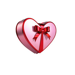 Heart Shaped Gift Box with Red Bow for Romantic Occasions and Celebrations