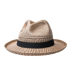 Stylish Straw Hat with Wide Brim and Black Band for Summer Wear