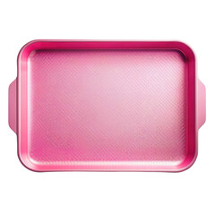 Pink Rectangular Baking Tray on White Background for Kitchen Use