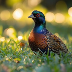 Obraz premium A bird standing in the grass