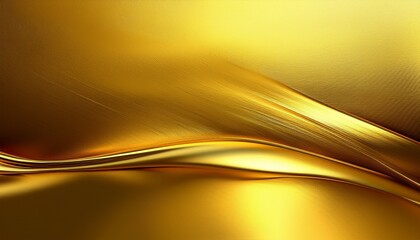 Fototapeta premium reflected minimalist background in solid gold color with smooth metallic finish