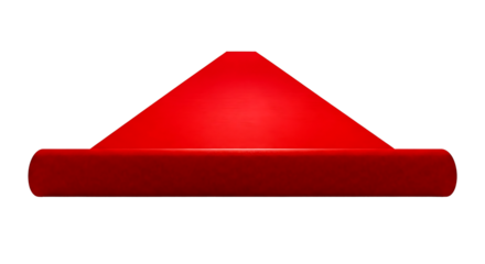 A bright red traffic cone stands isolated against a stark black background its conical shape and broad base clearly defined symbolizing caution and safety