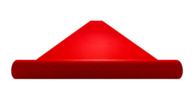 A bright red traffic cone stands isolated against a stark black background its conical shape and broad base clearly defined symbolizing caution and safety