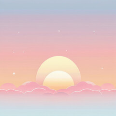 Serene Sunrise over Gentle Clouds in Pastel Sky Colors