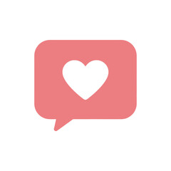 Love chat bubble Icon on White Background Vector Art Illustration on white background.