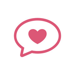 Love chat bubble Icon on White Background Vector Art Illustration on white background.