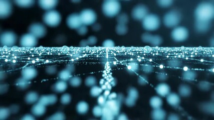 Abstract digital network with glowing nodes and connection lines. Technology infrastructure, data communication grid, internet connectivity mesh, distributed blockchain topology, cloud computing - Powered by Adobe