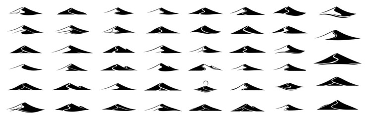 Vector collection of sand dune icons Set of desert landscape logo elements © Aisha Kudorova