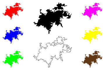 Ila city (Federal Republic of Nigeria, Osun State) map vector illustration, scribble sketch Ila map